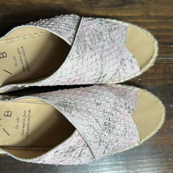 Anthropologie KMB Snake Print Espadrille Slide Sandals - Picture 12 of 14